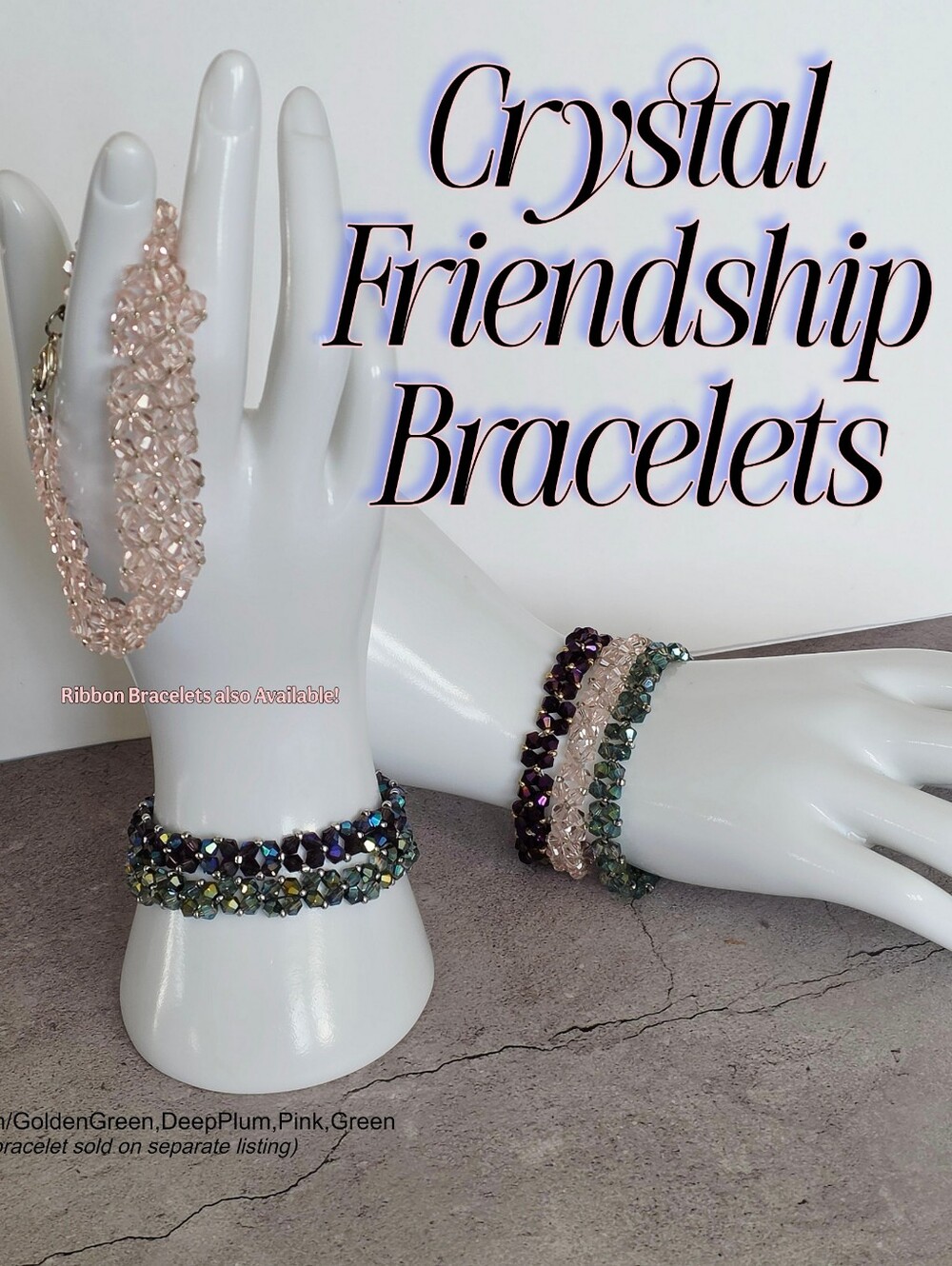 New Handmade Sparkly Crystal Friendship Bracelet Stackable Beaded Gift